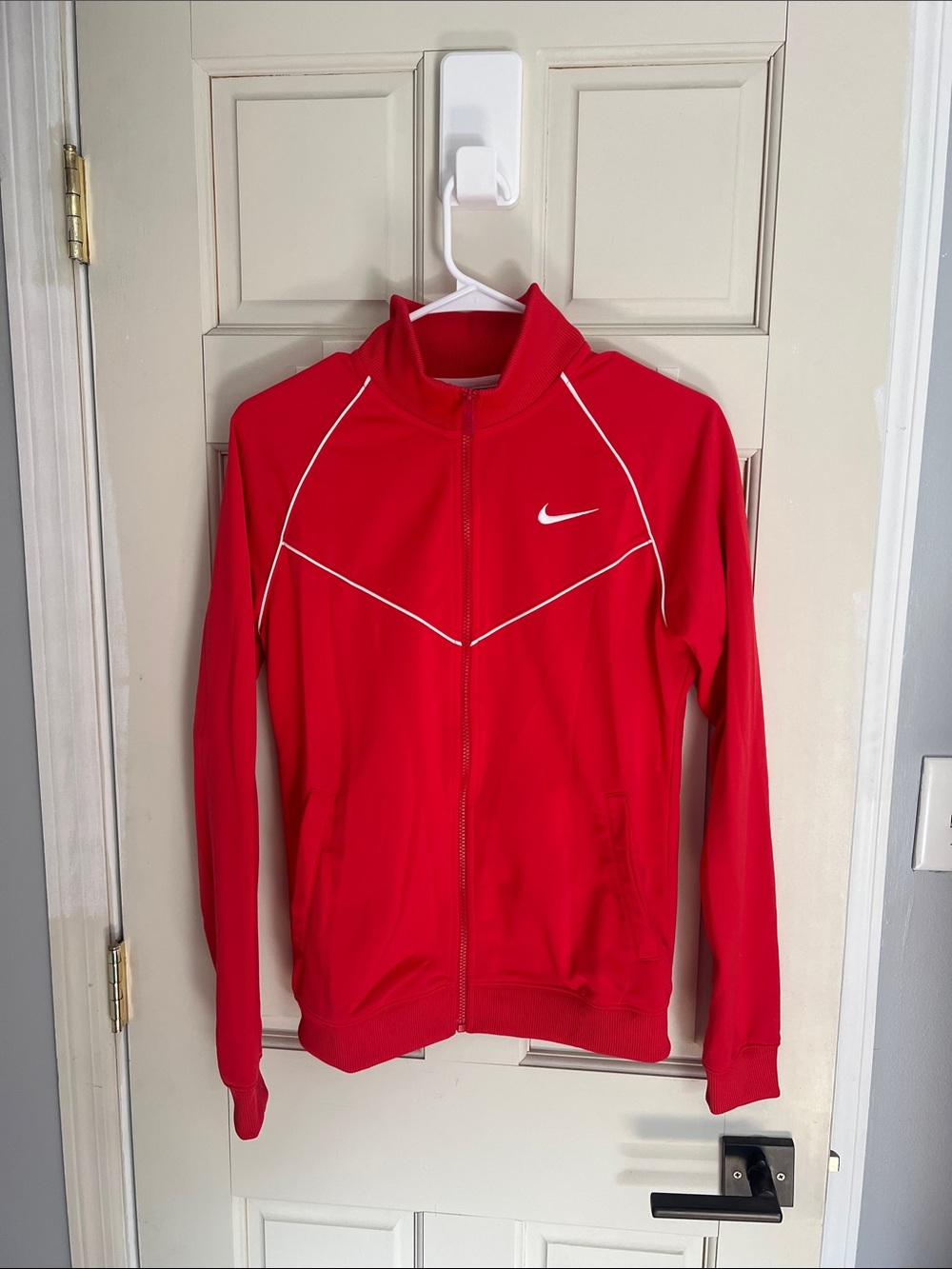 Nike Red Track Jacket with White Piping